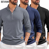 Men's Quarter Zip Pullover Dress Slim Sweater Mock Neck Sweatshirts Casual Solid Color Long Sleeve Pullovers Warm Outerwear